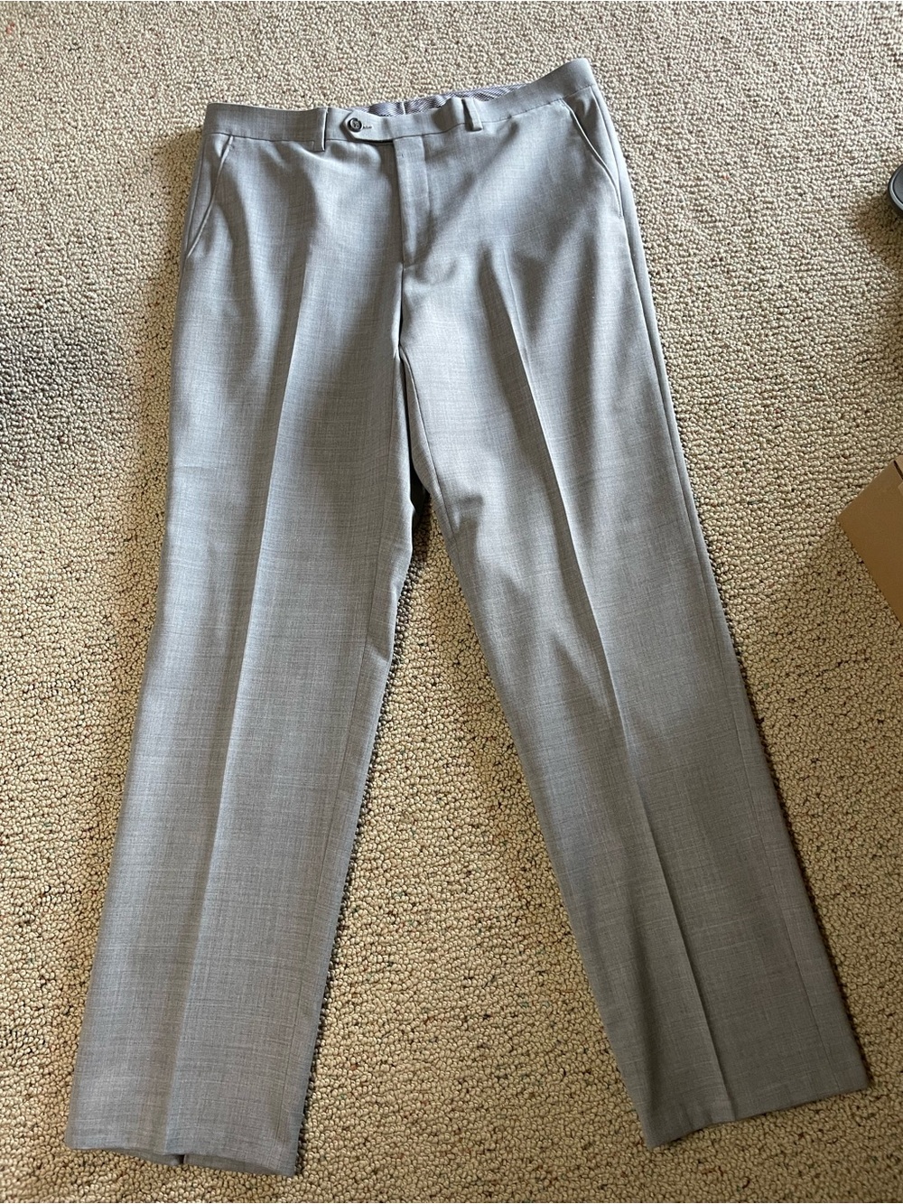 Men’s Chaps White Dress Pants with Navy Label and Navy Trim